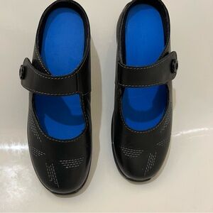 Drew Juniper Black Leather Mary Jane Mule Size 7.5N